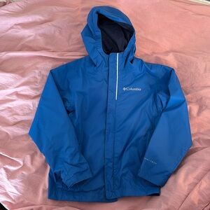 Columbia Boys’ Blue Rain Jacket (Size XS 6-7)